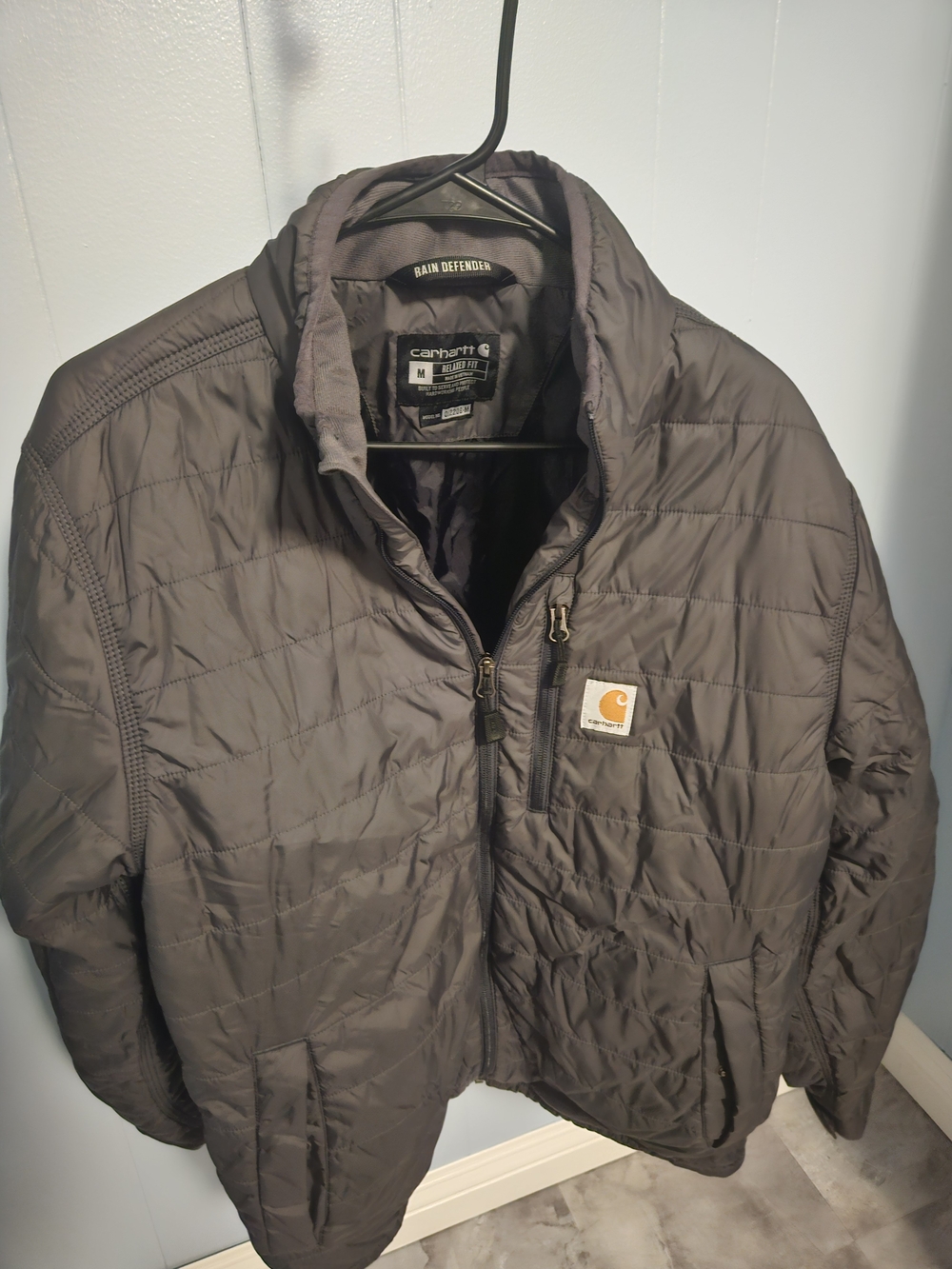 Carhartt Rain Defender Quilted Jacket Men's Medium Relaxed Fit Shadow/ Dark Grey